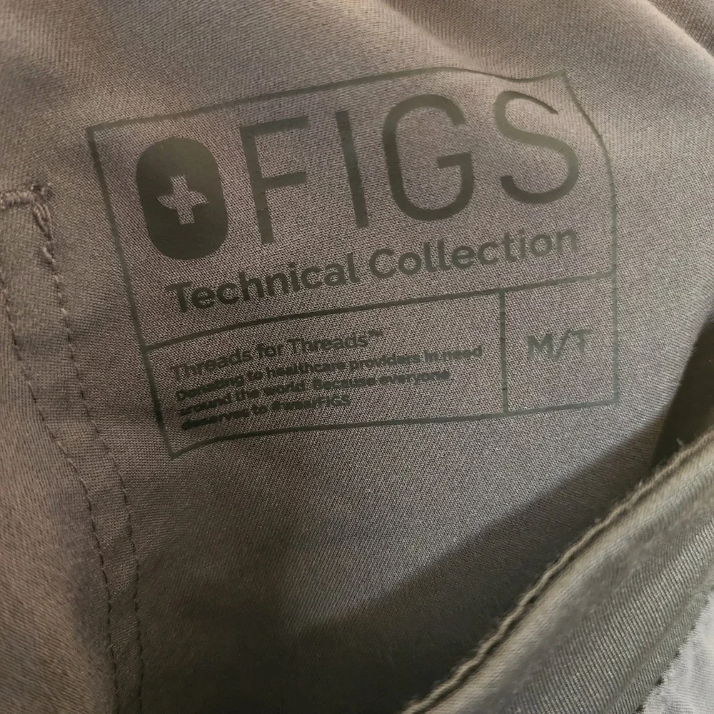 Figs Technical Collection‎ Pants Mens Medium Gray Straight Leg Drawstring Scrub